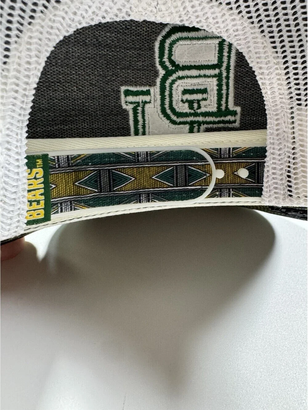 Hooey Baylor Bears BU Trucker Snapback Hat Green White Geometric OSFA